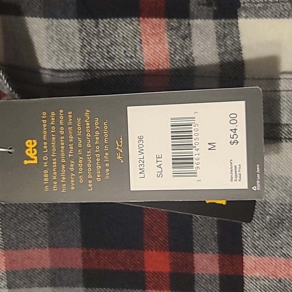 LEE BRAND MEN'S FLANNEL SHIRT SIZE MEDIUM - Picture 8 of 9